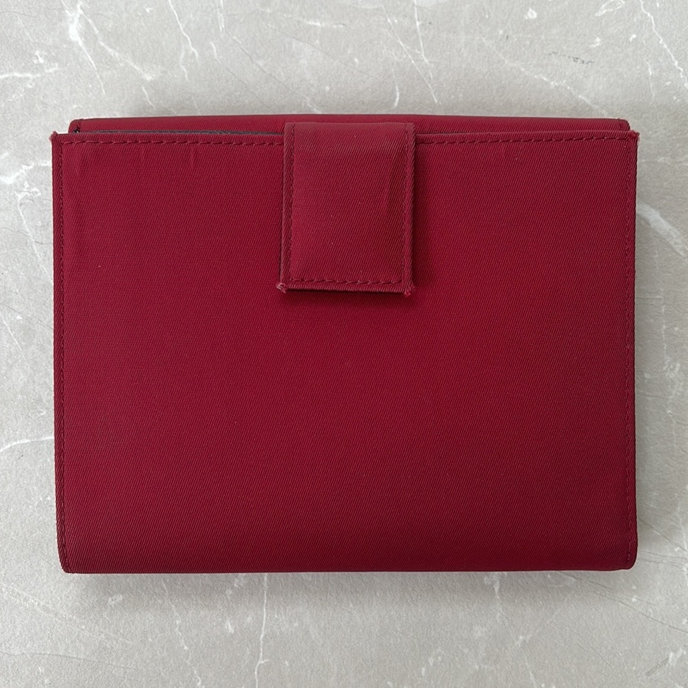 Prada RARE Red Nylon Logo Oversized Trifold Wallet - Picture 5 of 17